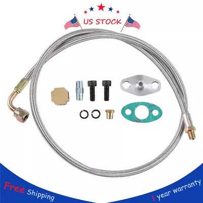 Turbo Oil Feed Line Kit Oil Return Line For T3 T4 T60 T61 1/8 PNT 90 Degree 41  • $13.97