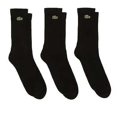 Lacoste Unisex SPORT High-Cut Socks 3 Pack - Black • £25.95