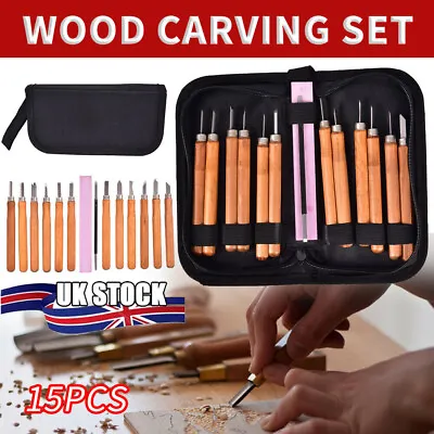 £15.99 • Buy 15PCS Woodworking Knife Set Alloy Cutter Chisels Wood Carving Hand Chisel Kit