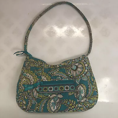 VERA BRADLEY Aqua Lime Green & White Shoulder Bag Island 🌴 Blooms Retired • $25