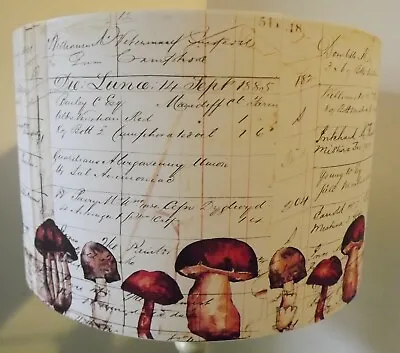 Mushroom Script Lampshade Cottagecore 6  8 10 12 14 16 18 Shabby Chic Vintage • £19.99