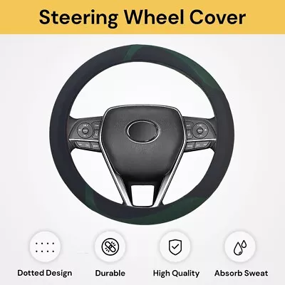 Leather Car Steering Wheel Cover Anti-Slip Auto Trucks Van Protection Universal • $23.99