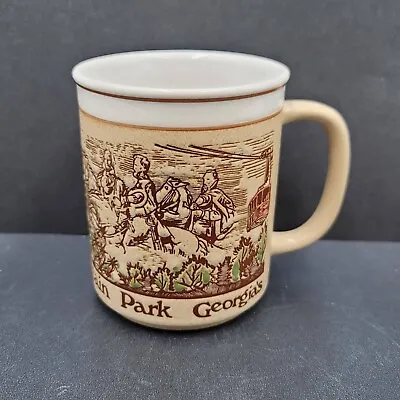Vintage Stoneware Coffee Mug Georgias Stone Mountain Park Made In Japan Embossed • $18