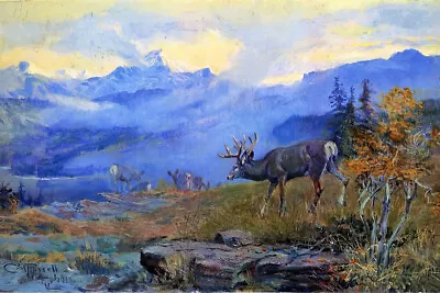 Deer Grazing By Charles M Russell Western Giclee Art Print + Ships Free • $44.10