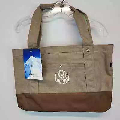 Everest Insulated Travel Tote Beach Bag Embroidered  CGG  Initials Pockets Brown • $10.82
