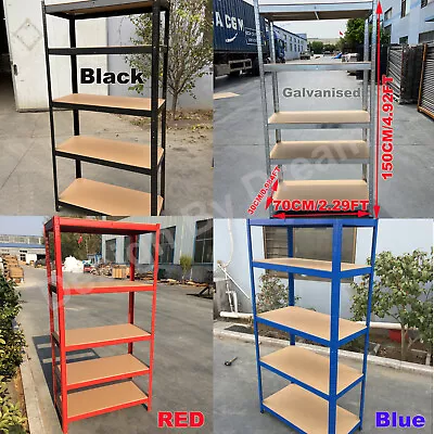 1.5m/1.8m Metal Shelving 5 Tier Industrial Boltless Heavy Duty Racking Garage • £23.40