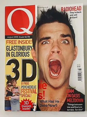 Q August 2000 Vintage British Music Magazine Pop Culture Rock Robbie Williams • $22