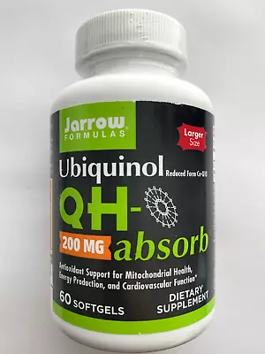 Jarrow Formulas Ubiquinol QH-absorb 200 MG 60 SOFTGELS Best By 1/2025 • $45.99