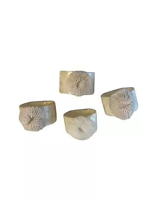 Vintage Capiz Shell Mother Of Pearl Napkin Rings Lot Of 4 • $22