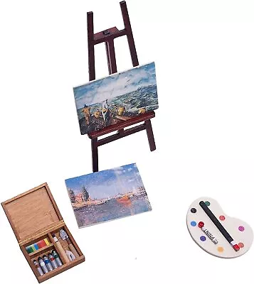 5PC DollHouse Miniature 1 /12 Painting Tool Set Easel Furniture Accessories • $11.69