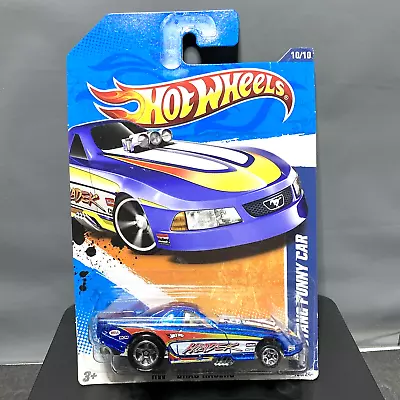 Hot Wheels Drag Racers MUSTANG FUNNY CAR Hladek Mattel 2010 Blue/white/yellow • $8.95