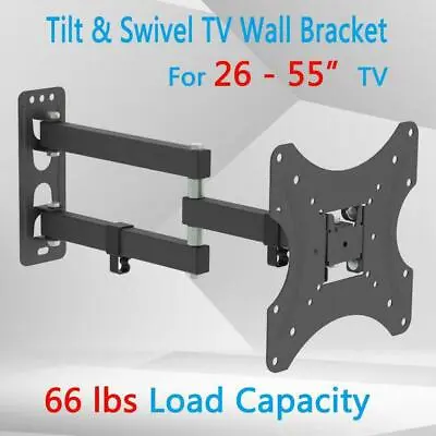 Full Motion TV Wall Mount Bracket Swivel Tilt 26 32 40 42 50 52 55 Inch LED LCD • £8.89