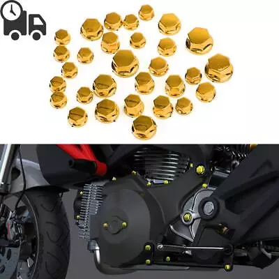 Set 30 Gold Motor Engine Water Pump Body Screw Nut Bolts Caps Covers 5 Sizes A9 • £8.38