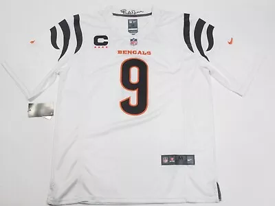$69.99 • Buy Joe Burrow #9 Cincinnati Bengals 4 Star Captains Patch 2023-24 Jersey White