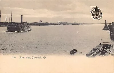 Ga~georgia~savannah~river View~paddlewheel Steamboat~c.1905 • $9.99