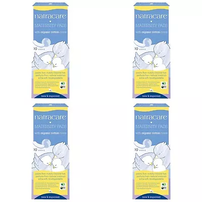 Natracare - New Mother Maternity Pads 10 Pieces 4 PACK BUNDLE Organic Cotton • £13.99