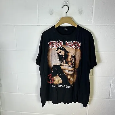 Vintage Marilyn Manson Shirt Mens Extra Large Black The Reverend Goth Metal 90s • £43.95