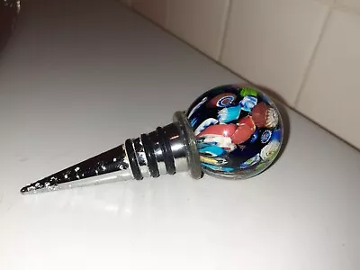 Colorful Glass Bottle Stopper 1.6  Tall X 4.2  • $12.50