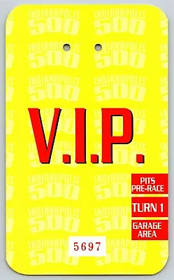 1999 Indy 500 V.I.P Pre-Race Pit Pass Back-Up Card VGC VIP Indianapolis #5697 • $9.99