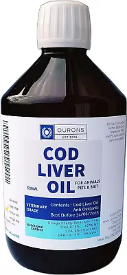 Pure Cod Liver Oil Liquid For Dogs - 500ml • £18.62