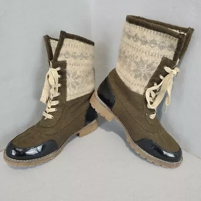 Muk Luks Womens Jandon Fashion Ankle Boots Faux Fur Knit Cuff Size 8 • $29.87