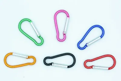 Round Carabiner Clasps For Keyrings Badge Holders Bag Findings - Various Colour • £2.99