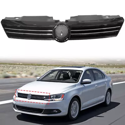 For 2011 2012 2013 2014 Volkswagen Jetta Front Bumper Textured Grille Grill Gray • $35