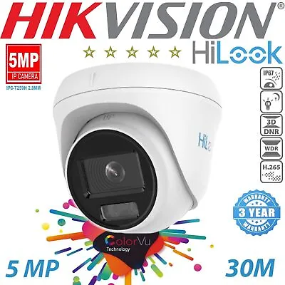 £64.79 • Buy Hikvision Colorvu 5mp Ip Cctv Hd Camera Poe Outdoor 2.8mm Colourful Night-vision