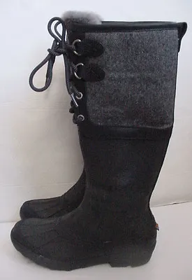 UGG Australia Women's Boots Black Belcloud Waterproof Snow 3550 Sz 5 $295 NEW • $129.95