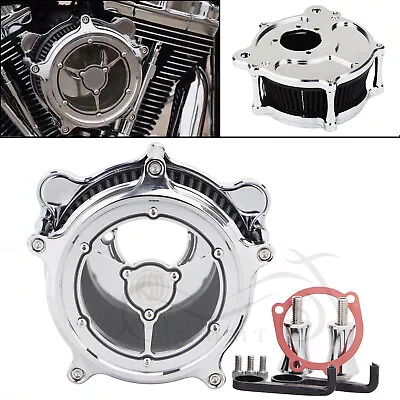 Chrome RSD Air Cleaner Black Intake Filter For Harley Softail 93-15 FLSTN FLS • $89.28