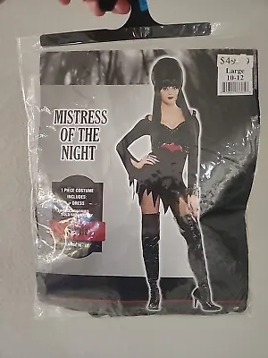 BRAND NEW ELVIRA Mistress Of The Night ADULT Women’s LARGE 10-12 Halloween Dress • $50.95