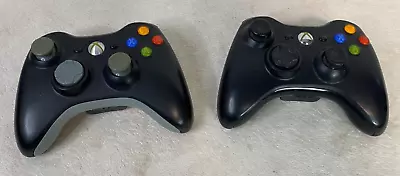 Lot Of 2 Microsoft Xbox 360 Wireless Controller -  Black (used Works Great) • $18.87