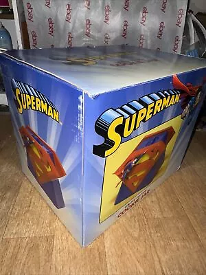 SUPERMAN Ltd Ed SHIELD Figural Ceramic 8  Cookie Jar 1242/2400 Warner Bros New • $120