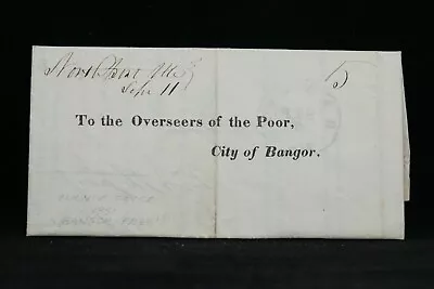 Maine: Northport 1851 Turned Overseers Of The Poor Stampless Cover DPO Waldo Co • $25