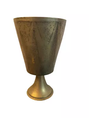 Brass Vase Footed Sleek Mid Century Modern Large 9” Tall • $19.99