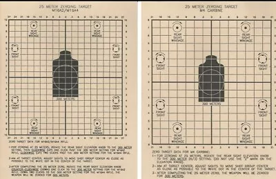 Military Issue 25 Meter Zeroing Target USMC Army Range Target 20 Count Made USA • $16.35