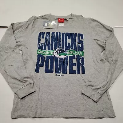 NWT Vancouver Canucks Hockey Men’s Long Sleeve Gray T-Shirt Small New With Tags • $6.76