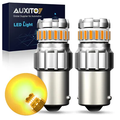 Bright Amber 1156 LED Tail Brake Stop Backup Reverse Turn Signal Light Bulbs New • $14.99