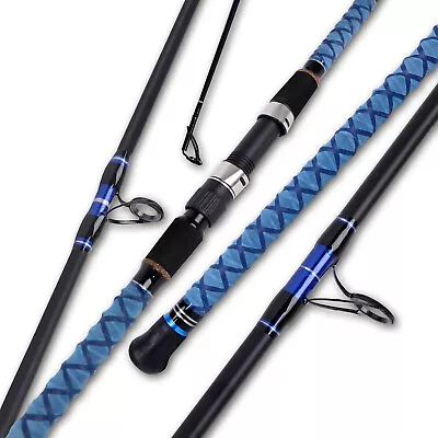 Surf Spinning Fishing Rod Carbon Fiber Travel 2/3/4 Piece Pole 9/10/11/12/15 Ft • $146.99