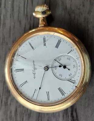 Vintage Elgin Keystone J Boss Seven Jewel Pocket Watch - For Parts Or Repair • $26