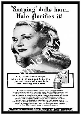 £11.39 • Buy Soaping Dulls Hair : Old Hair Care Advert, Reproduction Poster, Wall Art.