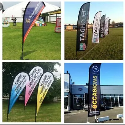 Custom Feather Flags Portable Teardrop Flag Kit £64 Free Bases & Free Delivery   • £137.45