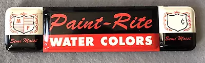 Vintage PAINT-RITE Water Colors Tin Litho Container NEW UNUSED BOX & PAINT • $30