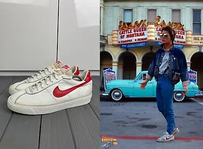 Nike Bruin Vintage 1981 White Red Leather US9 Marty McFly Back To The Future • $1200