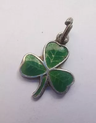 Vintage Sterling Silver Enamel 3 Leaf Clover Charm. R3H • $4.98