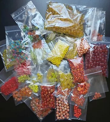 Mixed Lot Jewelry Making Supply 1lb + Vintage Czech Glass Beads Yellow Orange  • $42