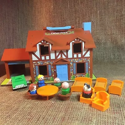 Vintage Fisher Price Little People Play Family Tudor House 1969 With Accessories • $89