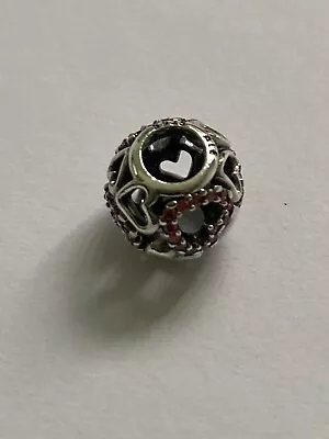 $25 • Buy Genuine Pandora Silver Falling In Love Fancy Pink Charm Retired 791424CZS