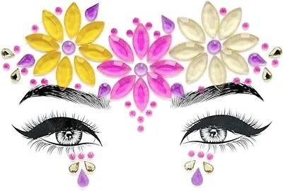  Face Gems Glitter Festival Body Adhesive Jewel Tattoo Rave Party Make Sticker  • £3.99