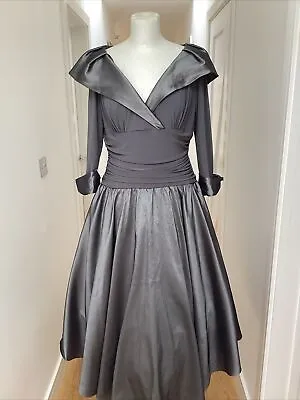 £25 • Buy Jessica Howard Women's 3/4 Sleeve Rhinestone Cuff Portrait Collar Dress Size 12
